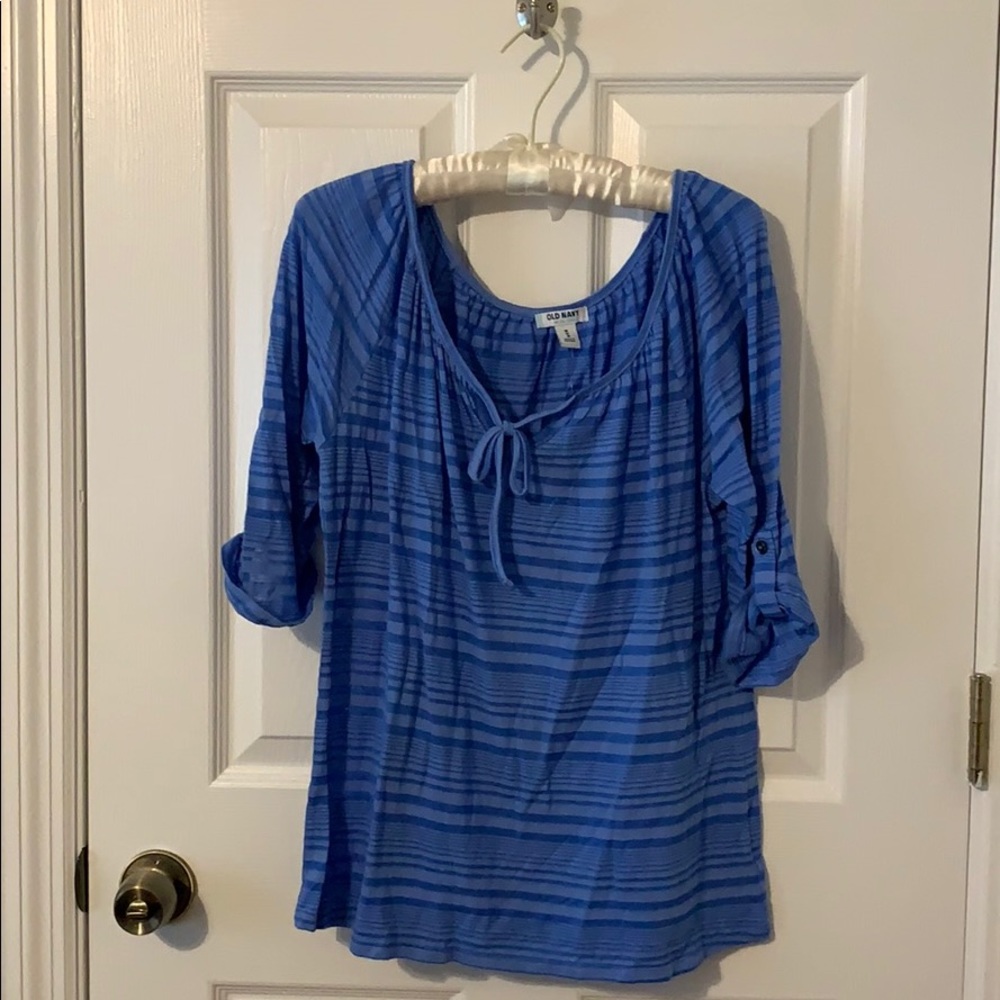 NWT Blue Striped 3/4 sleeve Old Navy Top